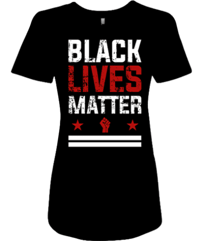 A black lives matter shirt with the words " black lives matter ".