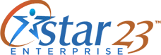 A blue logo for starke enterprises