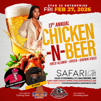 Chicken & Beer Day Party Baltimore Tournament Weekend CIAA Style flyer