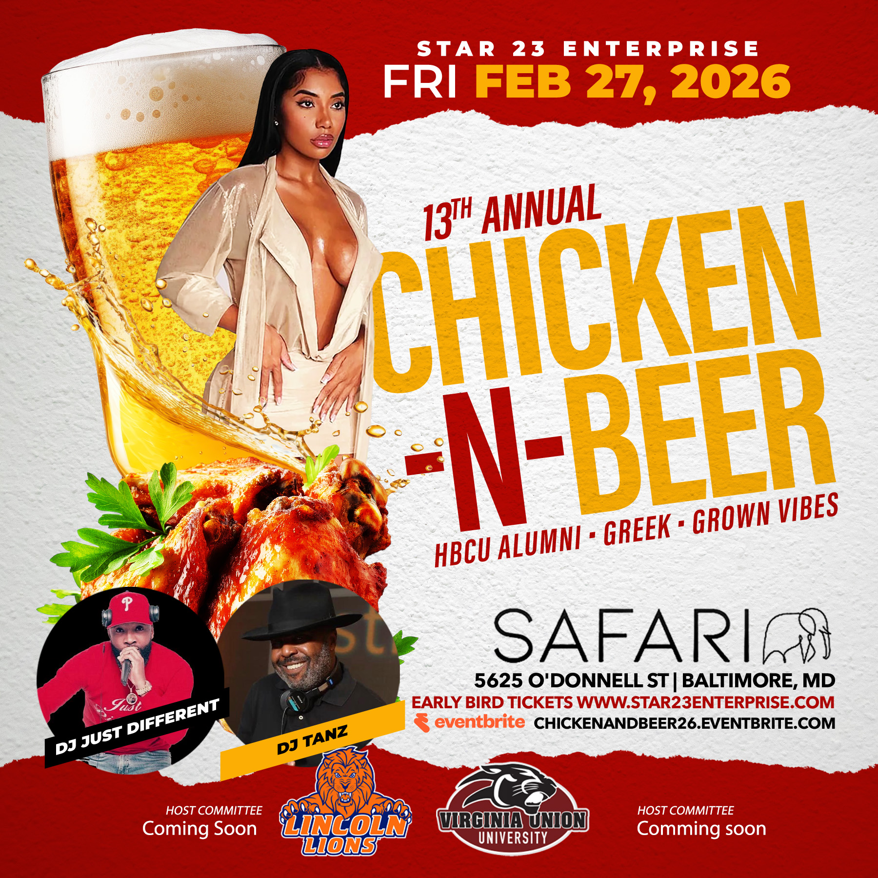 Chicken & Beer Day Party Baltimore Tournament Weekend CIAA Style flyer