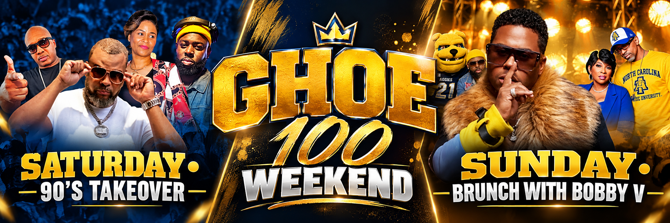 GHOE 100 Weekend in Greensboro featuring Saturday’s 90’s Takeover and Sunday Brunch with Bobby V
