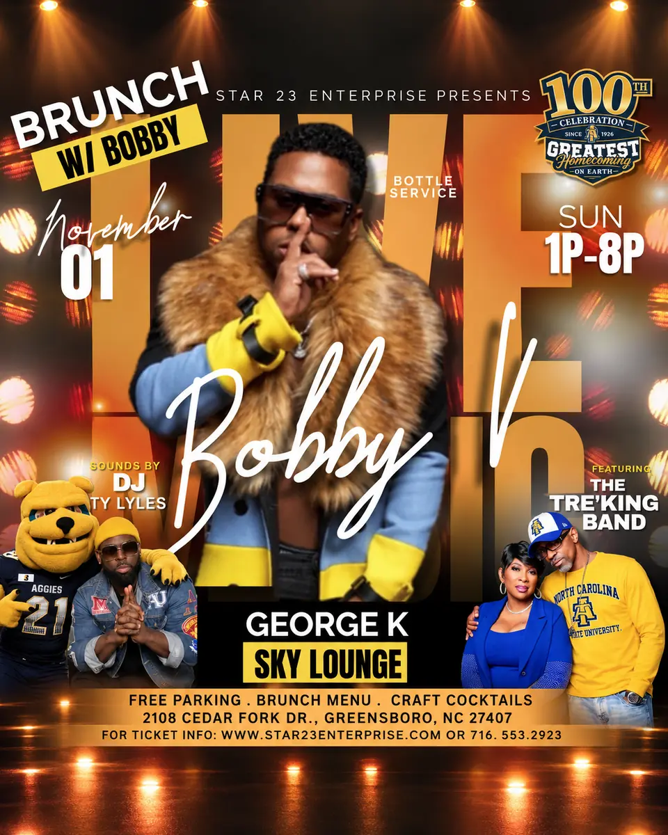 GHOE 100 R&B Brunch and Day Party with Bobby V in Greensboro